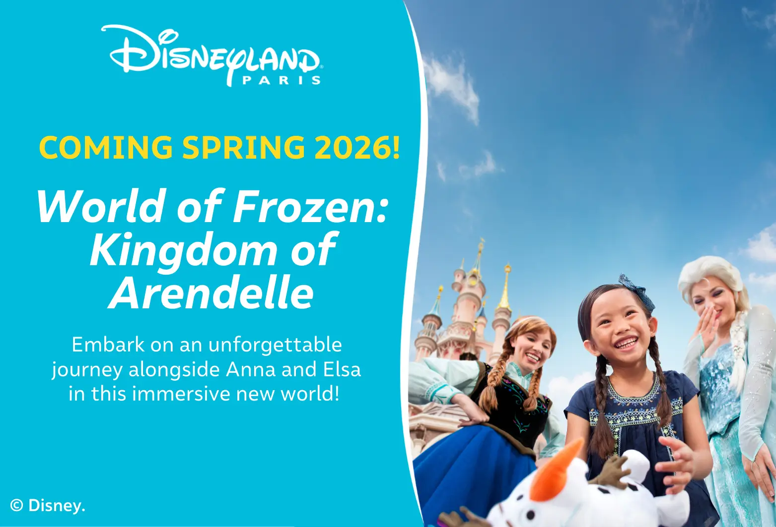 MagicBreaks World of Frozen opening Spring 2026 carousel banner