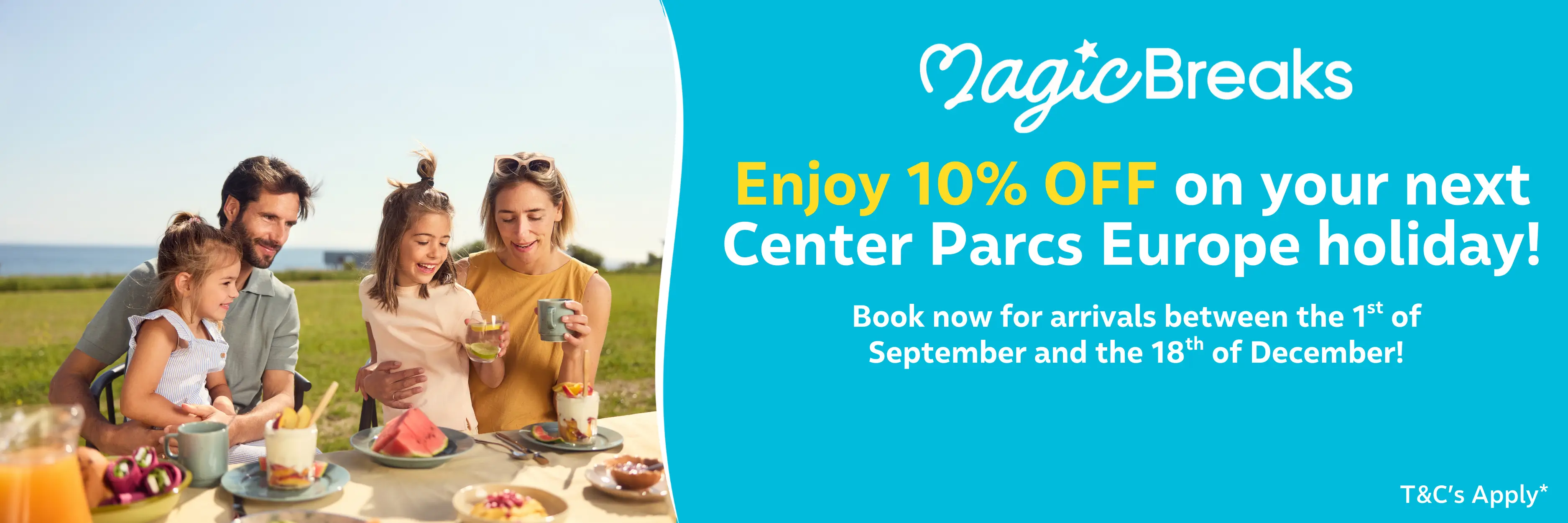 MagicBreaks Center Parcs Europe Autumn Holiday Sale carousel banner