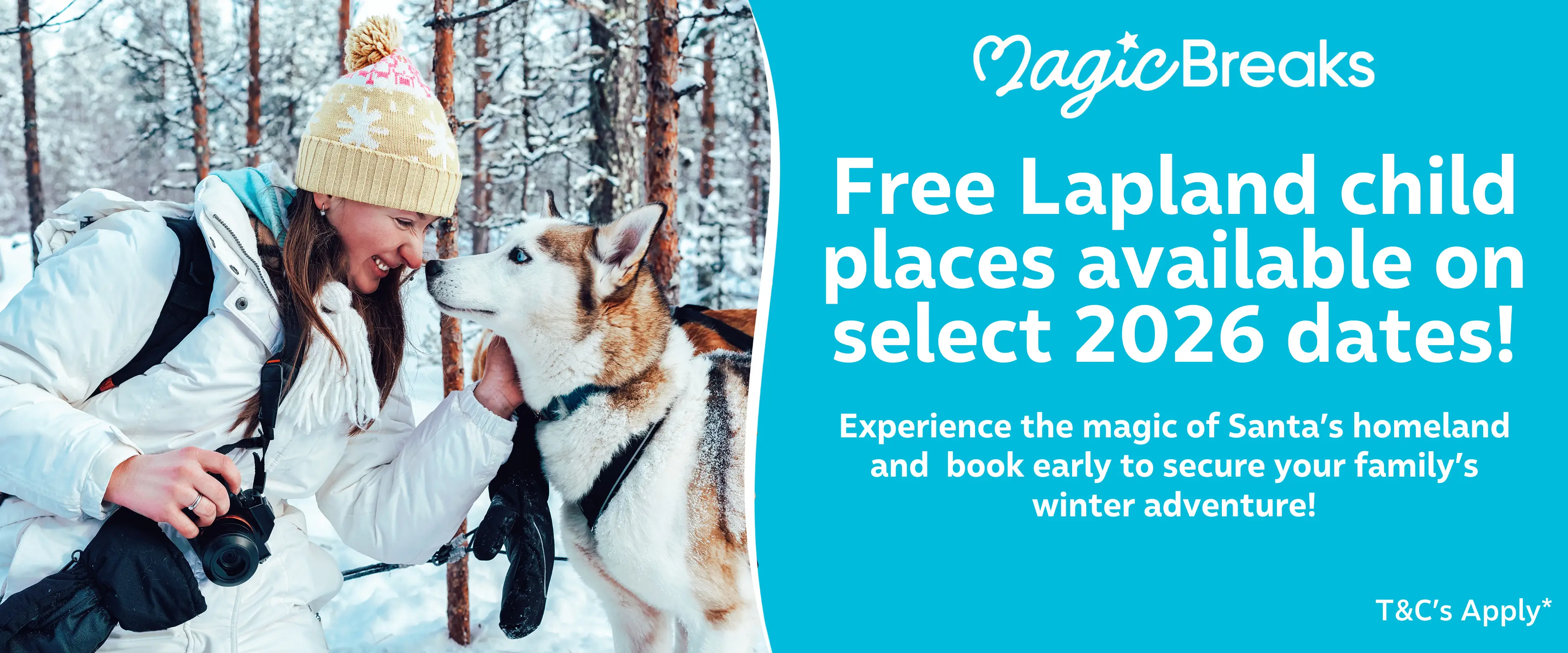 MagicBreaks Lapland 2026 Free Child Places carousel banner