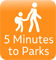 5 Mins Walking distance to the parks hotel facility icon