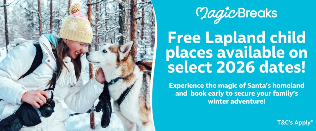 MagicBreaks Lapland 2026 Free Child Places carousel banner