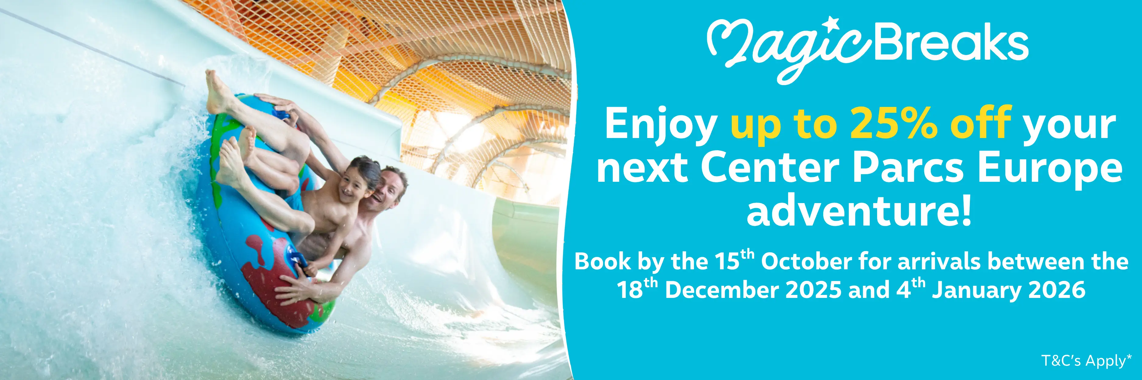 MagicBreaks  Center Parcs Europe Flash Sale carousel banner