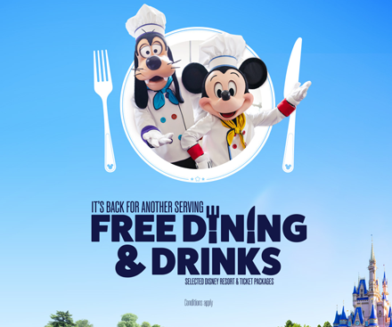 FREE Disney Dining & Drinks 2025 Offer!