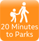 20 Mins Walking distance to the parks hotel facility icon