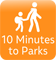 10 Mins Walking distance to the parks hotel facility icon