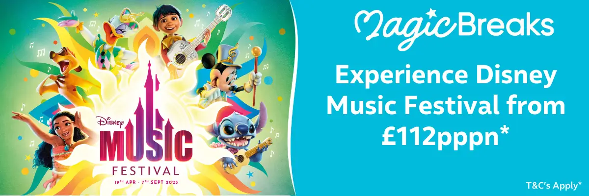 MagicBreaks Experience Disney Music Festival from £112pppn carousel banner